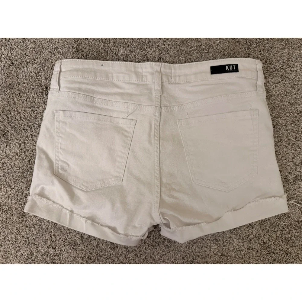 Kut from the Kloth‎ White Raw Hem Denim Shorts Womens Size 4
